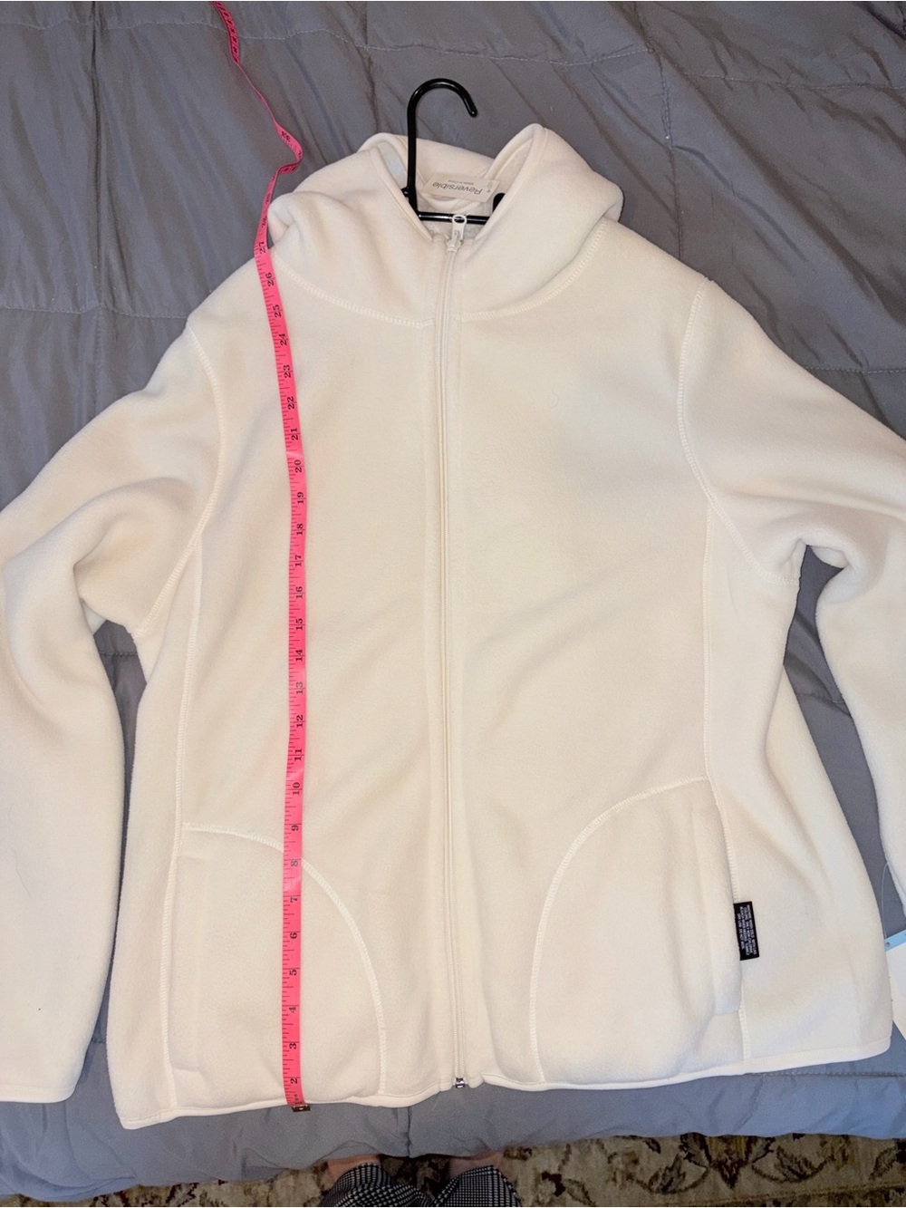 Laura Scott Reversible Sherpa Fleece Zip Hoodie Jacket White Large NWT - Picture 7 of 7